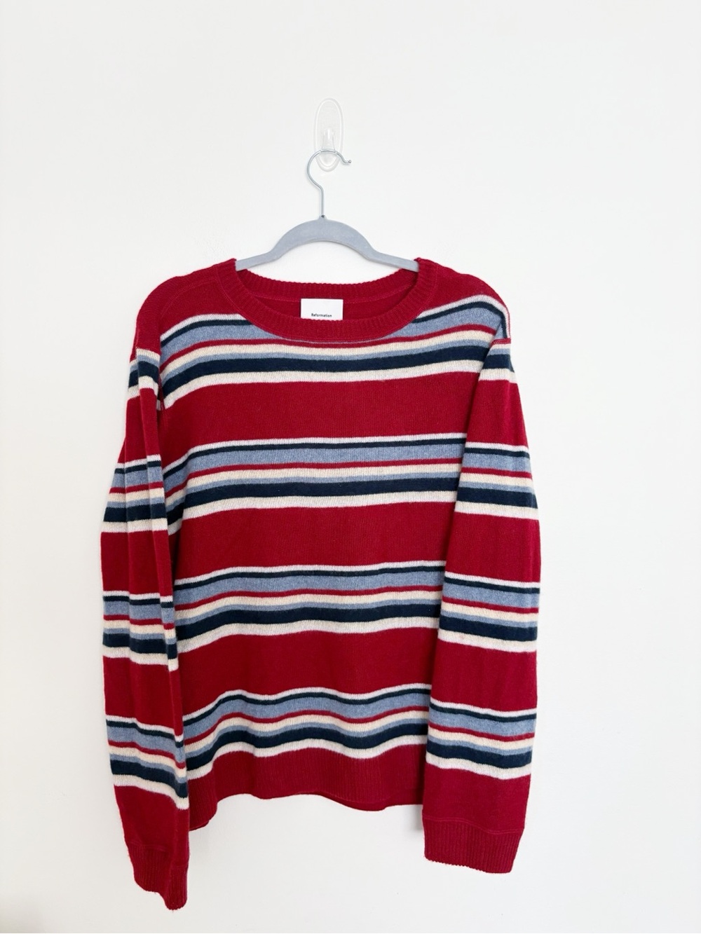 Reformation Cashmere Boyfriend Sweater
Crimson Multi Stripe Large - Picture 2 of 6